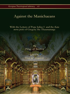 cover image of Against the Manichaeans